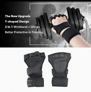 Gym <b>Gloves</b> Wrist Support Men Women Full Palm Padded Breathable Anti-Slip Polyester Sports <b>Weight</b> Lifting <b>Gloves</b> Fitness <b>Training</b> - Product Image 5