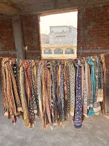 Bagru Dabu พิมพ์ลายภาพวาดด้วยมือไม้ Dabu ที่สวยงามมากโสร่งที่ไม่ซ้ำกันสำหรับผู้หญิง100% ชายหาดห่อผ้าฝ้าย Pareos ขายส่ง - Product Image 6