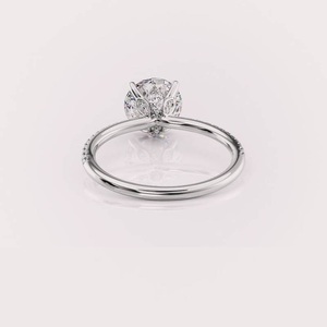 Bague de fiançailles en diamant de laboratoire rond certifié IGI, or rose/blanc et jaune 14 carats, pavée de diamants, pour femme - Product Image 3