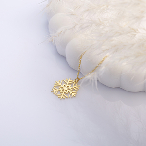 Collar con colgante liso con diseño de copo de nieve, joyería de plata de ley 925 hecha a mano al por mayor - Product Image 4