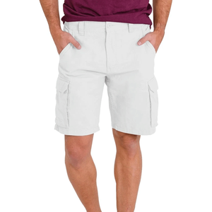 Short cargo rouge en coton de qualité supérieure coupe régulière décontracté conçu pour l'été short cargo pour hommes - Product Image 6