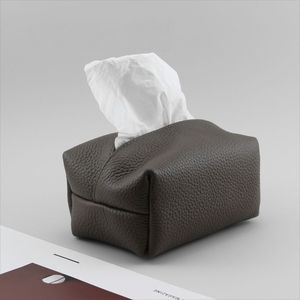 Cubierta de caja de pañuelos de cuero de lujo moderno con aspecto minimalista para sala de estar mesa de comedor y espacio de trabajo - Product Image 3