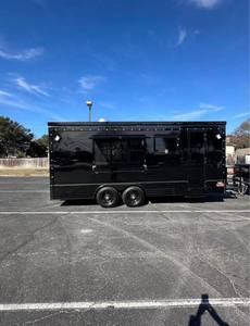 Remolque de Comida Móvil Negro, Remolque de Acero Inoxidable para Camiones de Comida, Vehículo de Catering Comercial de Doble Eje para Eventos al Aire Libre - Product Image 2
