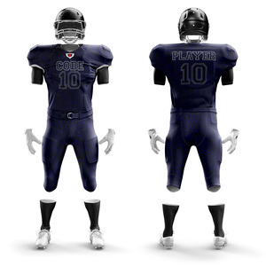 Maillot de football américain à manches courtes en polyester personnalisé 100% Ensemble de broderie par sublimation respirant de grande taille de dernière conception - Product Image 4