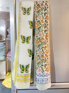 Lightweight Eco-Friendly Floral Cotton Scarf Traditional <b>Indian</b> Design Hand Block Printed <b>Shawl</b> - Product Image 5