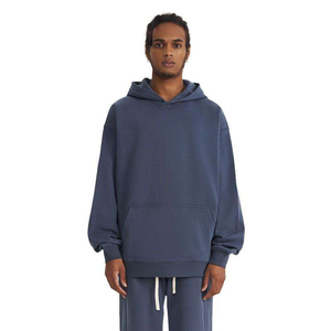 Pull-over à capuche en coton éponge français de haute qualité pour hommes sweat-shirt surdimensionné personnalisé lavé à la pierre pour l'hiver brodé - Product Image 3