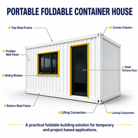 Casa Container Prefabbricata Pieghevole, Edificio Modulare Portatile per Uffici in Cantiere, Dormitori per Lavoratori, Magazzini