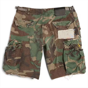 Customized Manufacturer Custom logo Distressed <b>Denim</b> Camo <b>Shorts</b> Custom Made Fashion <b>Elastic</b> Waist Jean <b>Shorts</b> Men - Product Image 3
