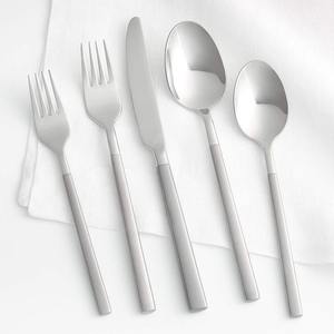 Christman 5 Pieces Silverware Set Stainless Steel Luxury Crushed Diamond Stainless Steel High Quality Flatware <b>Cutlery</b> Set - Product Image 6