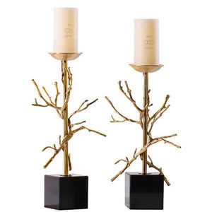 Hot Selling Wedding <b>Table</b> Decorations Crystal Candle Holder Nickle Plated Finishing Aluminium Metal Candle Holder Stand Use - Product Image 4