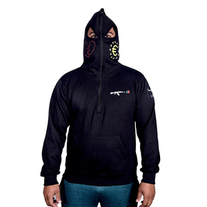 Sweat à capuche unisexe pour homme avec fermeture éclair et cache-visage imprimé personnalisé de haute qualité, logo personnalisé, tissu polaire, imperméable, design surdimensionné - Product Image 3