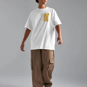 La mejor calidad, camisetas personalizadas con estampado de hojaldre para hombre, tela de punto de patrón sólido, tarifa al por mayor, precio más bajo para diseño propio - Product Image 3