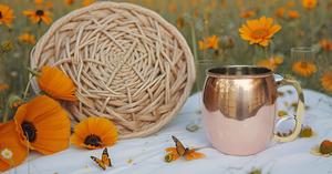 Moscow Mule Copper Nickel Mug Hammered Brass Handle Beer Cup with Unique Thumb Handle for Chilled Beverages Unque Gift Item - Product Image 6