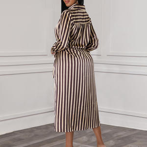 <span class=keywords><strong>Abiti</strong></span> <span class=keywords><strong>eleganti</strong></span> alla moda con collo a girocollo a righe larghe manica lunga da donna <span class=keywords><strong>abiti</strong></span> da ufficio Casual da donna abito africano - Product Image 3