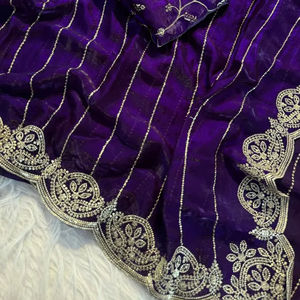 Indian Trending Beautiful Designer <b>Saree</b> Sequence Emrodairy Work <b>Saree</b> for Women Party Wear in Stock - Product Image 1