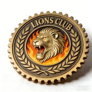 Insignia Conmemorativa Personalizada de Aleación de Zinc con Esmalte Duro y Diseño Moderno para Eventos del Club Lions, Venta al Por Mayor - Product Image 4