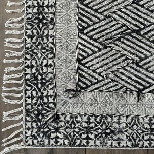 Handmade Printed Indian Block Cotton <b>Rugs</b> Boho Home <b>Rugs</b> for Living Room - Product Image 6