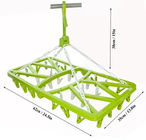 32 클립 플라스틱 세탁 빨랫줄 걸이 랙 건조 옷 걸이 빨래 집게 작은 옷 건조 용 방풍 말레 후크