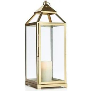 Premium Quality Metal <b>Gold</b> Finish Candle <b>Lantern</b> With Glass And Top Handle Home Decor Accent For Indoor Outdoor Use Best Price - Product Image 4
