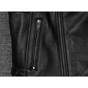 Veste en cuir sans manches pour hommes, gilet en PU d'automne, manteau décontracté rétro pour hommes, vêtements de travail, gilet en cuir tendance - Product Image 3