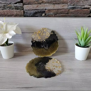 ที่รองแก้วเครื่องดื่มเรซิ่นทำมือ คุณภาพสูง ผิวเรียบ สไตล์โบฮีเมียน ดีไซน์ปรับแต่งได้ สำหรับบ้านสมัยใหม่ - Product Image 1