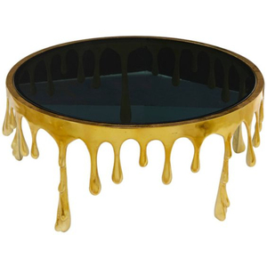 Table basse et table d'appoint de haute qualité en aluminium moulé, plaqué or, design élégant, pour la maison, l'hôtel, le salon, fabriquée en Inde. - Product Image 4