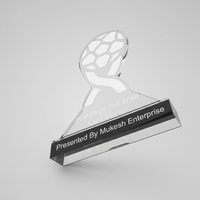 Trofeo Acrílico del Jugador del Año de Fútbol |   Premio Deportivo Grabado |   Placa de Reconocimiento Transparente y Pulida, Duradera, para Empresas