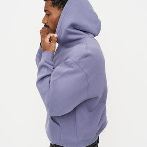 เสื้อฮู้ดดี้ผู้ชายทรงโอเวอร์ไซส์ ผ้าเฟรนช์เทอร์รี่ หนัก 500gsm คุณภาพสูงแบบ OEM ทรงหลวม ไม่มีเชือกผูก ไหล่ตก - Product Image 6