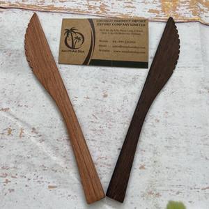 COCONUT CUTLERY <b>SET</b> RESEUSABLE <b>WOODEN</b> FORK <b>SPOON</b> KNIFE CUTLERY <b>SET</b> COCONUT <b>WOODEN</b> CLOTH BAG COCONUT RAMEN CUTLERY <b>SET</b> - Product Image 2