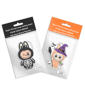 초강력 추가 더 오래 지속되는 향기 사용자 정의 그림 할로윈 공포 에코 면 종이 로고와 자동차 공기 청정기 - Product Image 2