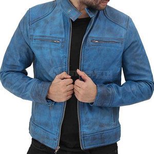 Veste en cuir de vachette de haute qualité pour homme, couleurs personnalisées, col montant, coupe-vent et respirante, disponible en gros - Product Image 4