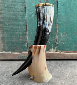 แก้วลายสัตว์ไวกิ้งทำมือหรูหราโบราณรูปสัตว์ควายสำหรับตกแต่งบ้านโรงแรม - Product Image 2