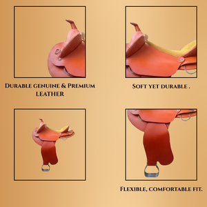 Premium Handcrafted Western Saddle Leather Horse Racing Saddle Tamaño regular - Product Image 4