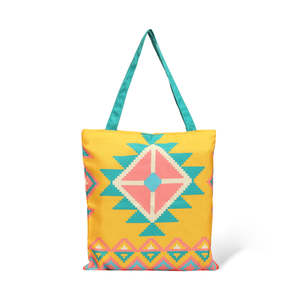 Vivid <b>Abstract</b> Cotton <b>Canvas</b> Tote Bags with Zipper Closure - Product Image 5