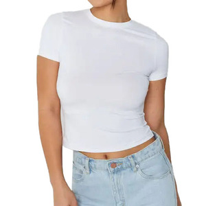 Camisetas sin mangas personalizadas para mujer, Camisetas básicas lisas en blanco de gran tamaño para deportes de verano, poliéster/algodón, secado rápido, transpirable, High Street - Product Image 1