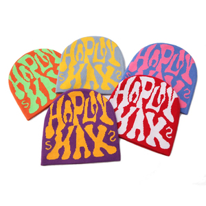 Meilleure vente unisexe 100% acrylique hiver tricoté chapeau Logo personnalisé imprimé Jacquard Beanie Direct haute qualité Mohair fabricant - Product Image 4