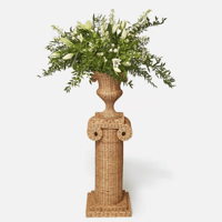 Vase d'urne décoratif en osier rotin unique et base pour pots de vase de fleur de restaurant d'hôtel pour la décoration à la maison du Vietnam