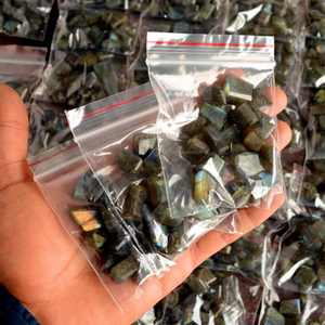 Pepitas facetadas de labradorita de Fuego Azul múltiple natural, 8mm de altura, Ojo de gato, corte pequeño Sep, fabricación de joyas, cristal curativo - Product Image 5