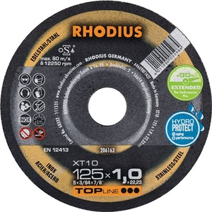 Disco de Corte XT10 D125x1mm Recto INOX 22.23mm Diámetro del Orificio RHODIUS - Paquete de 50 - Product Image 1