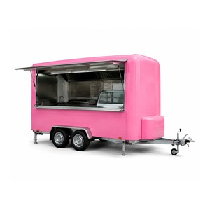Remorque de camion-restaurant rose en aluminium, chariot alimentaire mobile, remorque de cuisine en acier inoxydable de 4 m, couleur personnalisée pour la restauration de rue - Product Image 4