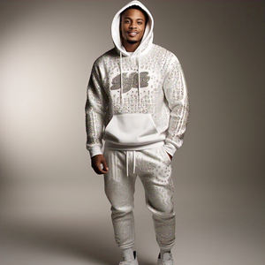 Personalizar Rhinestone Chándal Hombres Jogging Wear Sudadera con capucha Personalizado Rhinestone Pantalones de chándal Conjuntos Jogger Rhinestone Chándal Hombres - Product Image 5
