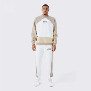 Conjunto Deportivo Informal de 2 Piezas, Unisex, 100% Algodón, con Cuello Redondo, Estilo Urbano, Bloques de Color, Estampado Personalizado, para Invierno - Product Image 1