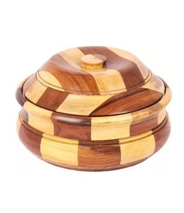 กล่องไม้ทรงกลมสำหรับใส่อาหารและขนม ใช้ในครัว โต๊ะอาหาร และเป็นของขวัญ - Product Image 1
