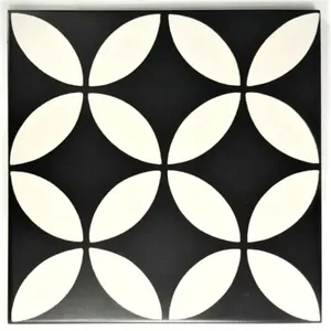 Azulejo de suelo y pared de cerámica Geo Black Swan de 8 \ "X 8 \" Uso exterior e interior Función de ladrillo refractario Azulejo de baño de 1 pieza - Product Image 1