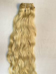 613 Rubio virgen Remy Cabello indio sin procesar La mejor calidad Micro-loop Single Weft Weave Machine Weft Bundles Todos los colores - Product Image 4