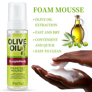 Mousse coiffante à l'huile d'olive pour envelopper et fixer, mousse légère à tenue douce, ajoute du volume, contrôle les frisottis pour les cheveux bouclés et crépus - Product Image 4