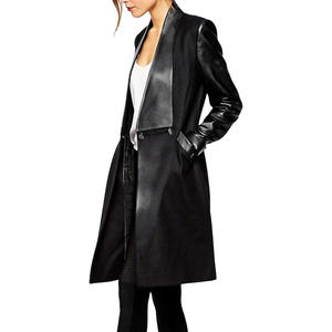 Abrigo Largo de Cuero para Mujer, de la Mejor Calidad, Diseño Personalizado, Moda Casual de Invierno, del Mejor Proveedor de Fábrica - Product Image 1