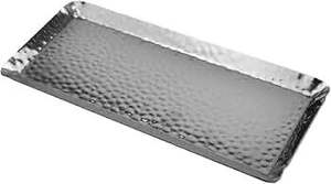 Plateau de service en acier inoxydable martelé au design classique avec un design fantastique, couleur argent, personnalisable pour la décoration de table du Ramadan - Product Image 2