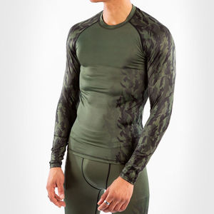 High Quality Full Sublimation Gym Fitness Compression Shirts Long Sleeve Rash Guard Mma <b>Rashguard</b> for Men - Product Image 3