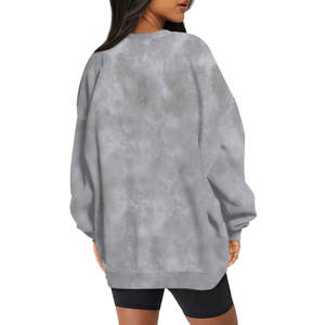 Sudadera con capucha de camuflaje para mujer con estampado de hoja de arce, sudadera con hombros caídos, de talla grande, manga larga, bonito jersey con bolsillo, gris - Product Image 5